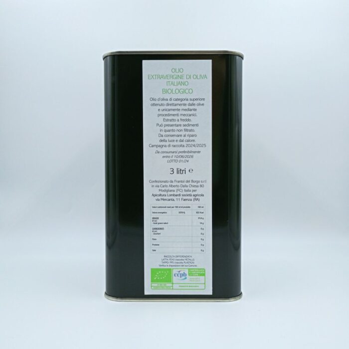 OLIO D'OLIVA Extravergine Biologico - 3 litri - immagine 2