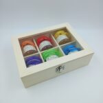 SCATOLA in Legno con coperchio in Vetro - 6x45g